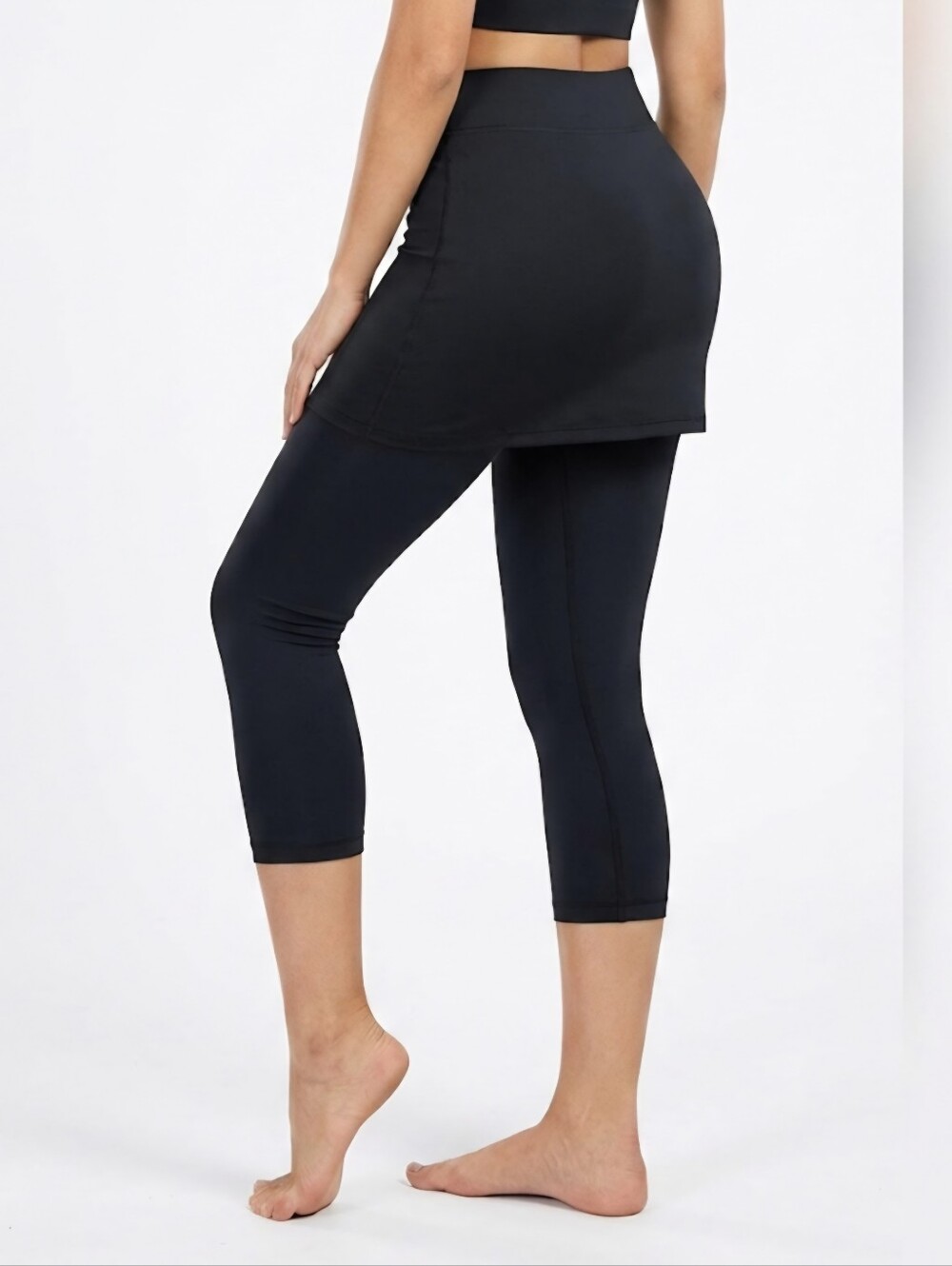Frank Lyman High-waisted Bodycon Skirted Legging / Sz 10 / Black